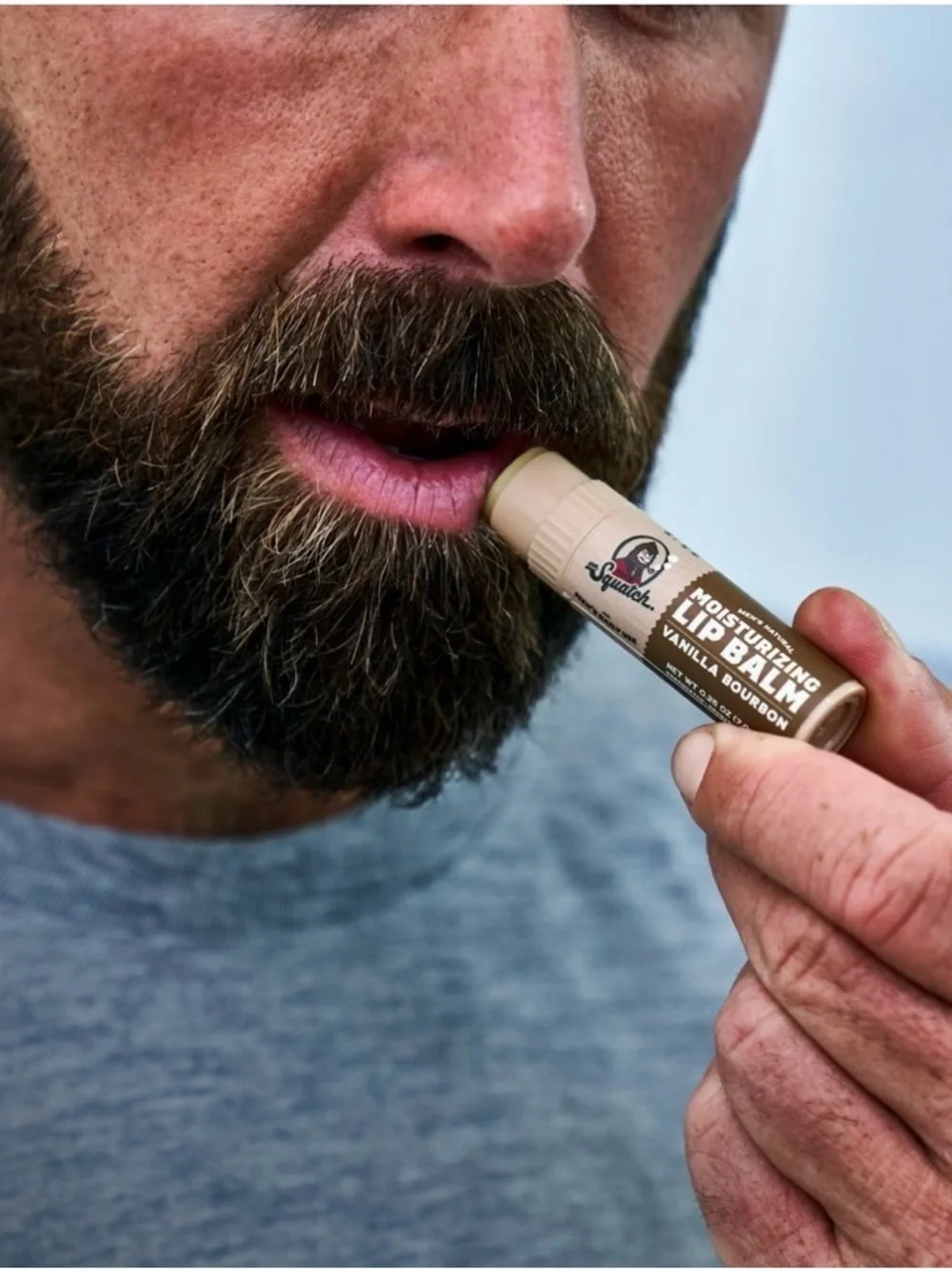 3 Dr. Squatch Vanilla Bourbon Natural Lip Balm for Men, 0.25 oz